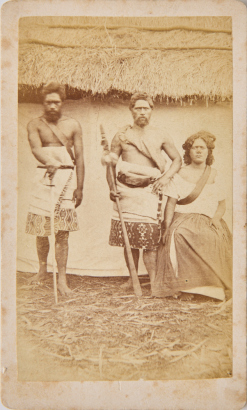 JOHN LOW A full length portrait of three Māori figures