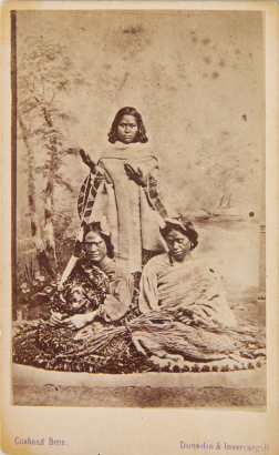 FRANK ARNOLD COXHEAD A studio portrait of three Māori women. Roka Naho, Ani Aparahama, Harirata Rangiwhatia