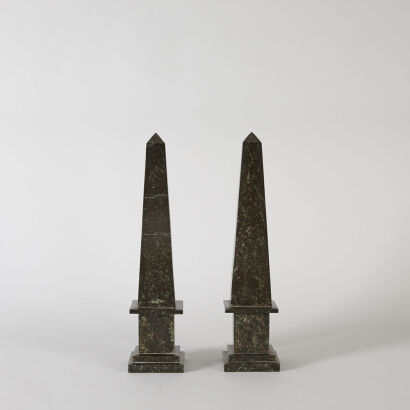 A Pair of Marble Obelisks