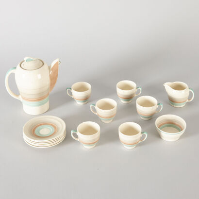 A 15pcs Susie Cooper Art Deco Coffee Set