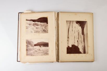 GEORGE D. VALENTINE 1885 New Zealand Grand Tour album documenting the journey from Tenerife, via Capetown. Photographs of New Zealand range from Russell to Invercargill, the Pink and White Terraces.