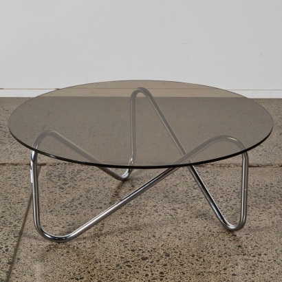 A Tubular Chrome Free Form Coffee Table