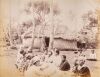 JOSIAH MARTIN An Album Page Featuring a Photograph of Tapa Making in Tonga by Josiah Martin and Another Picture of Tapa Making by an Unknown Photographer