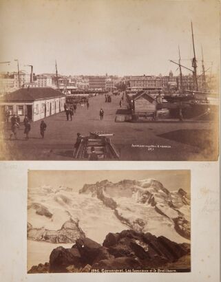 JOSIAH MARTIN An Album Page Featuring Auckland From Mail Steamer by Josiah Martin with Gornergrat - Les lumenaux et le Breithorn and Josiah Martin's Lake Takapuna