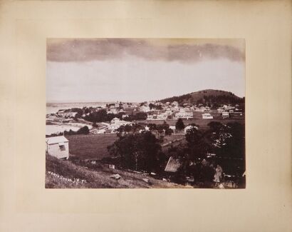 JOSIAH MARTIN An Album Page Featuring the North Shore of Auckland by Josiah Martin With Two Photographs of Hiedelberg, Germany