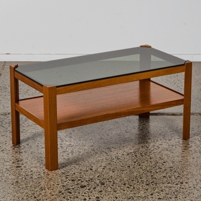 A Vintage Teak and Glass Side Table