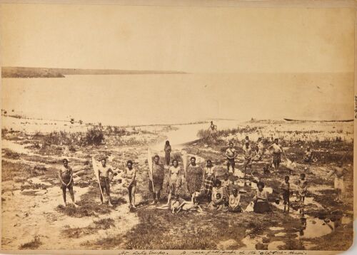 UNKNOWN PHOTOGRAPHER A Group of Māori Posing at Lake Tāupo From the Scenes of New Zealand Album published by Messrs. F. Bradley & Co