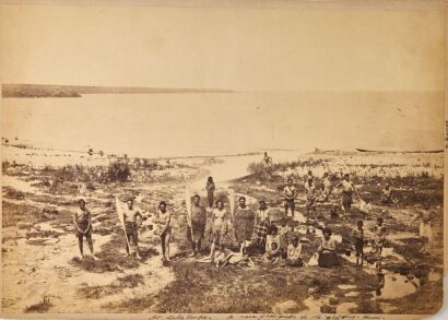 UNKNOWN PHOTOGRAPHER A Group of Māori Posing at Lake Tāupo From the Scenes of New Zealand Album published by Messrs. F. Bradley & Co