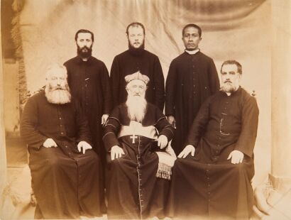 UNKNOWN PHOTOGRAPHER French Bishop Lamaze and his Parish in Tonga