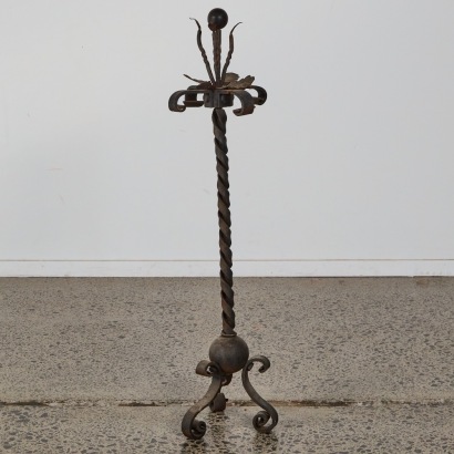 A Large Palm Cast Iron Candleholder