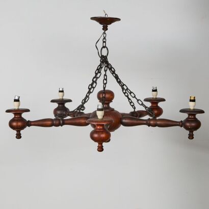 A Vintage Wooden Chandelier