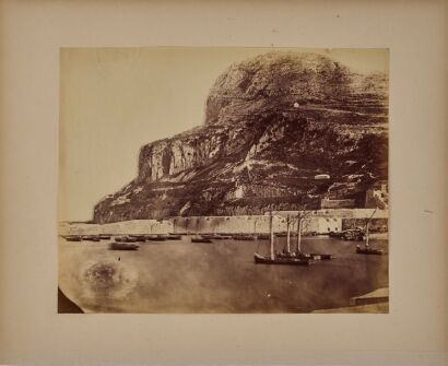 UNKNOWN PHOTOGRAPHER Espagne, Gibraltar, Le Rocher, Vue de la c&ocirc;te paired with Lyell, Buller Gorge, showing Hamilton's Hotel