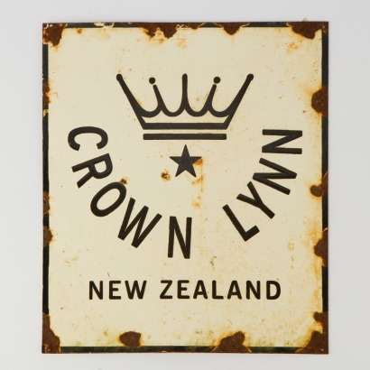 A Vintage Enamel Tin Crown Lynn Sign