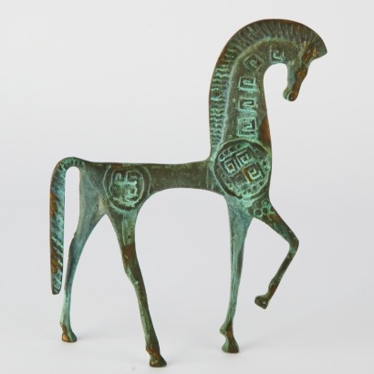 A Mid-Century Etruscan Design Bronze Horse