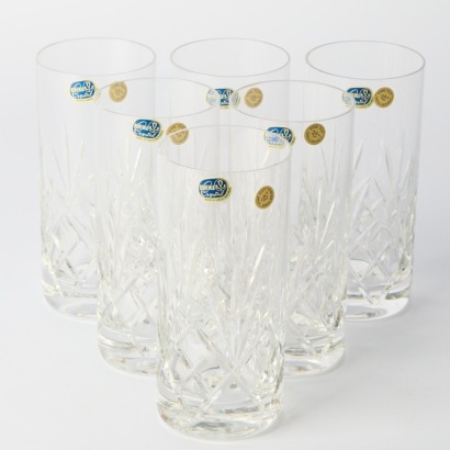 A Set of Six Bohemia Crystal Highball Glasses