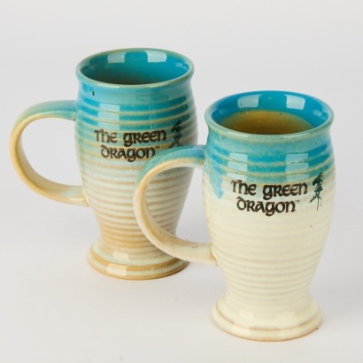 A Pair of Hobbit Steins from The Green Dragon Inn