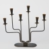 A Mid-Century Gunnar Ander Wrought-Iron Six-Arm Candelabra
