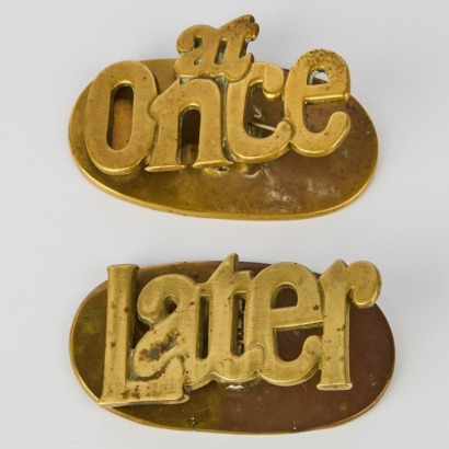 A Pair of Vintage Later and At Once Paperclips