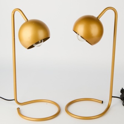 A Pair of Contemporary Ball Table Lamps