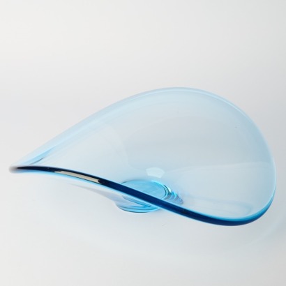 A Mid-century Danish Thule Art Glass Bowl by Per Lutken for Holmegaard