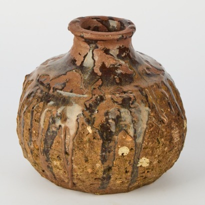 A Grogged Clay Brutalist Vase