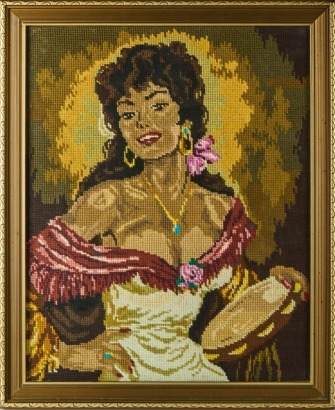 A Vintage Tapestry of a Woman