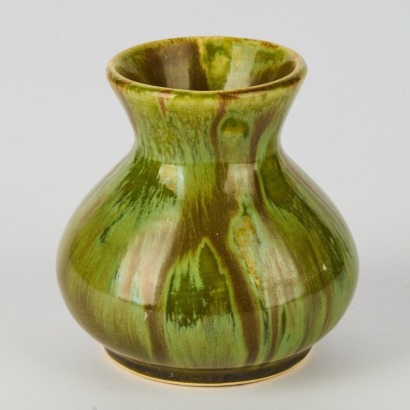 An Early Crown Lynn Trickle Glaze Vase