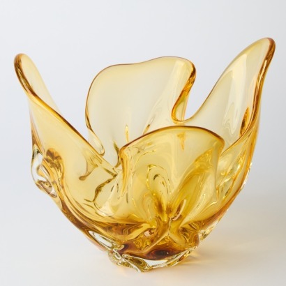A Vintage Amber Glass Bowl