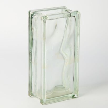 A Vintage West German Slim Glass Block Vase