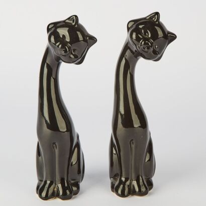 A Pair of Mid-Century Siamese Cat Ornaments