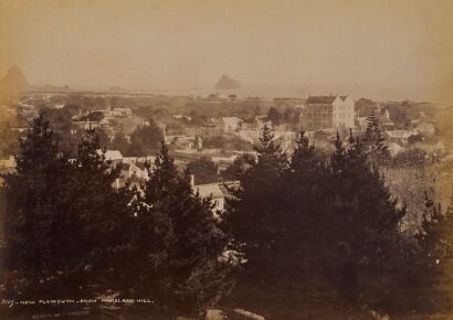 BURTON BROTHERS Five photographs of New Zealand vistas, from Napier and New Plymouth to Nelson