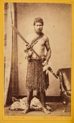 THOMAS EDWARD PRICE Two studio portraits of unidentified Māori men