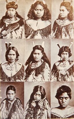 UNKNOWN PHOTOGRAPHER A Portrait Collage of Māori Wāhine in Traditional Outfits