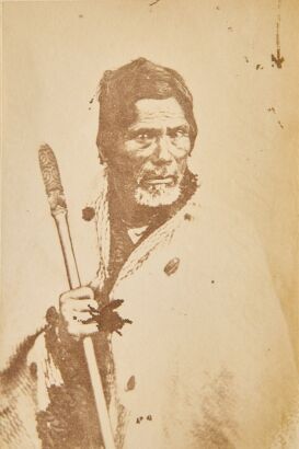 WILLIAM JAMES HARDING Six photographs on two sheets of Māori men and items.