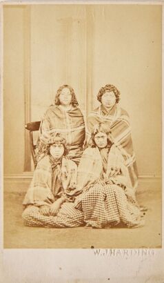 WILLIAM JAMES HARDING Studio Portrait of Four Young Wahine Māori