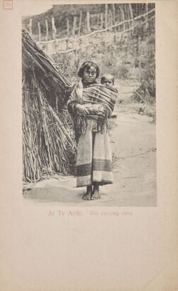 MUIR & MOODIE Four Postcards of Rotorua by Various Photographers Including Girl Carrying Child in Te Akiri by Muir & Moodie