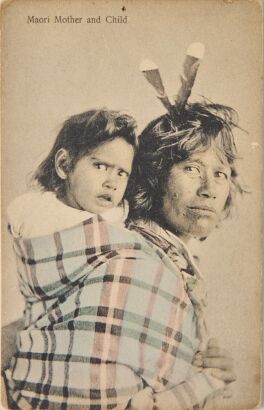 W. & A. SERIES Three Postcards depicting Māori Portraiture Including a Handwritten and Stamped Postcard Depicting Four Wahine in a Studio Setting with Hand Touched Colour