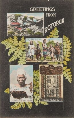 ARTHUR JAMES ILES Two Postcards of Rotorua Including a Picture of the White Terrace