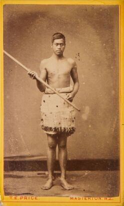 THOMAS EDWARD PRICE Five Carte de visite studio portrait of unidentified Māori.