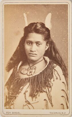 FOY BROTHERS Two Carte de visite studio portraits of wahine Māori