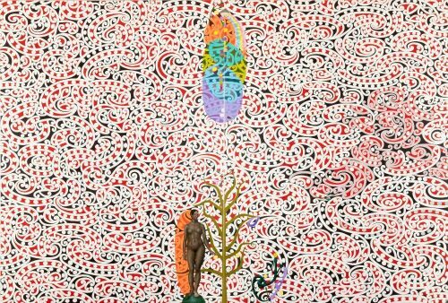 ANDREW MCLEOD Kōwhaiwhai Diptych [with figure]
