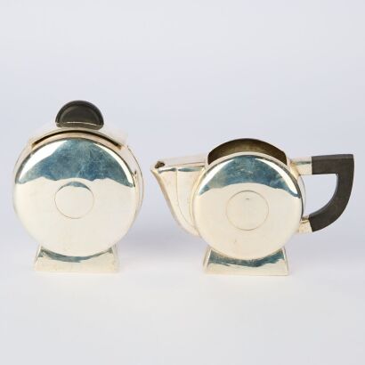 A Christofle France Silverplate Milk Jug and Bowl, designed by Christian Fjerdingstad