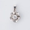 Platinum, 0.22ct Diamond Flower Pendant
