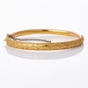 15ct Yellow Gold, Hollow, Filigree Hinged Oval Bangle