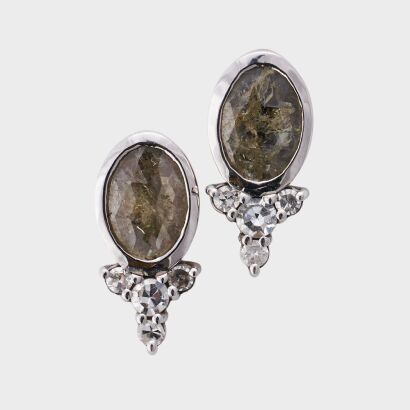 18ct White Gold, 0.99ct Diamond Cluster Stud Earrings