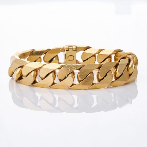 10ct Yellow Gold, 25cm, Modern, Curb Link Bracelet