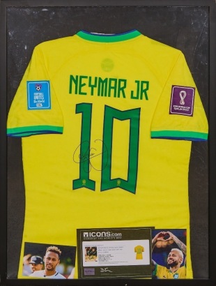 A Neymar Jr Printed Signature 2022 World Cup Shirt