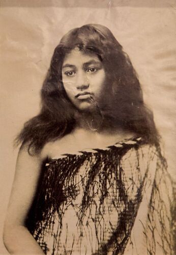 ARTHUR JAMES ILES Portrait of a wahine in a puipui