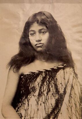 ARTHUR JAMES ILES Portrait of a wahine in a puipui
