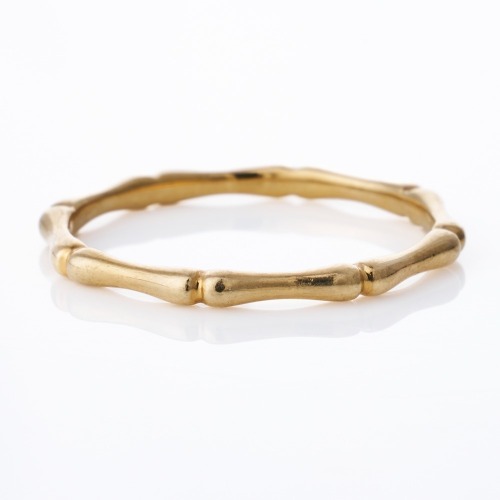 9ct Yellow Gold, Bamboo Design Ring, Size Q